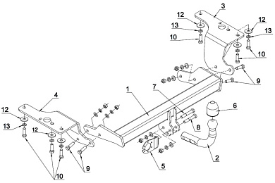 Фаркоп AUTO-HAK 0 74 для Toyota AVENSIS 3